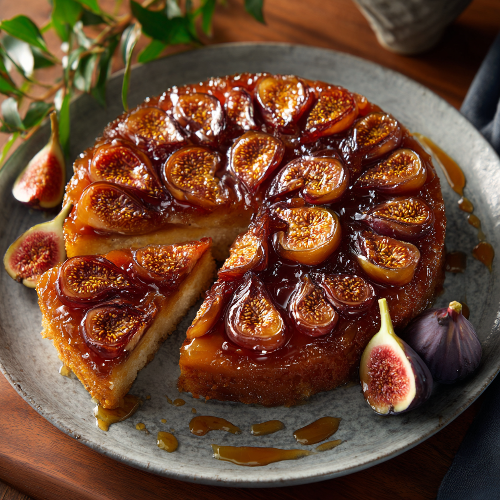 Honey Fig Upside-Down Cake Recipe - Recipe Image