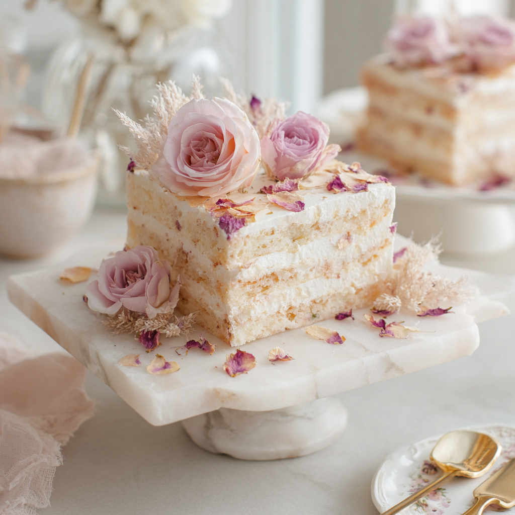 Vanilla Rosewater Cake Recipe 2 Vanilla Rosewater Cake Recipe - Recipe Image