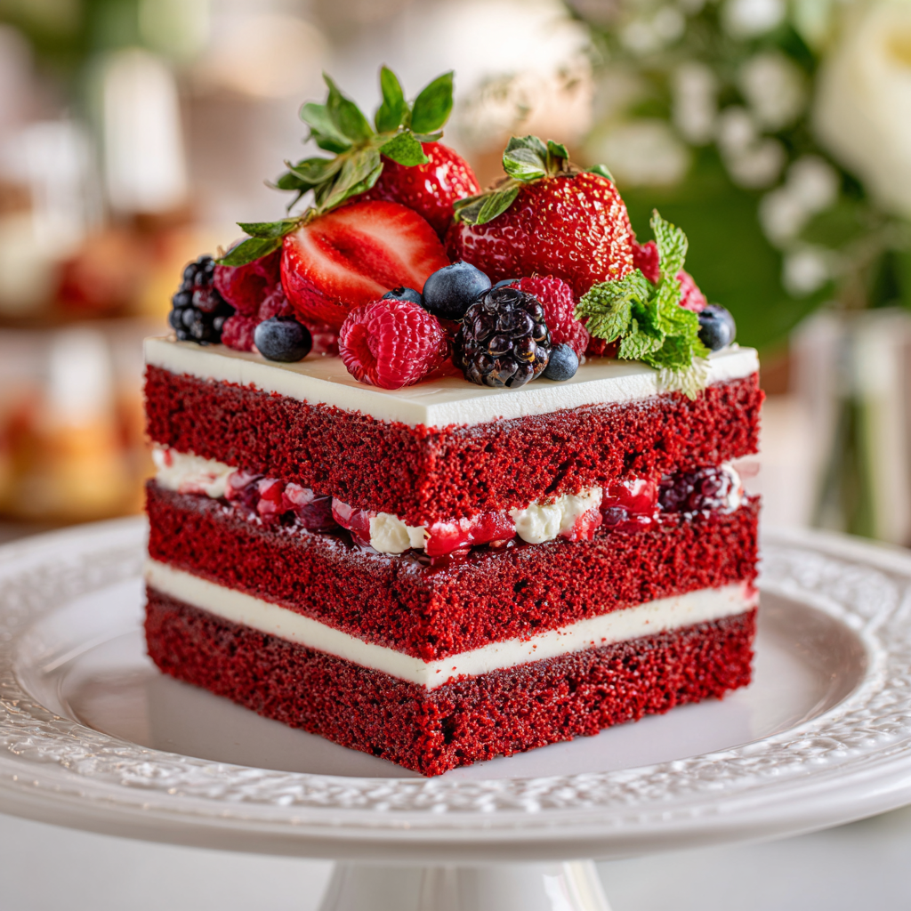 Red Velvet Berry Cake Recipe - Recipe Image