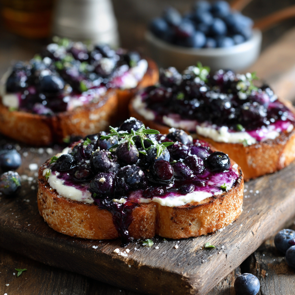 Blueberry Cheesecake Toast Recipe - Recipe Image