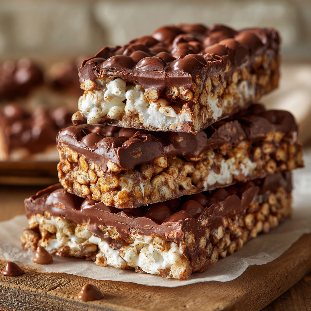 Rice Krispie Chocolate Bars Recipe - Recipe Image