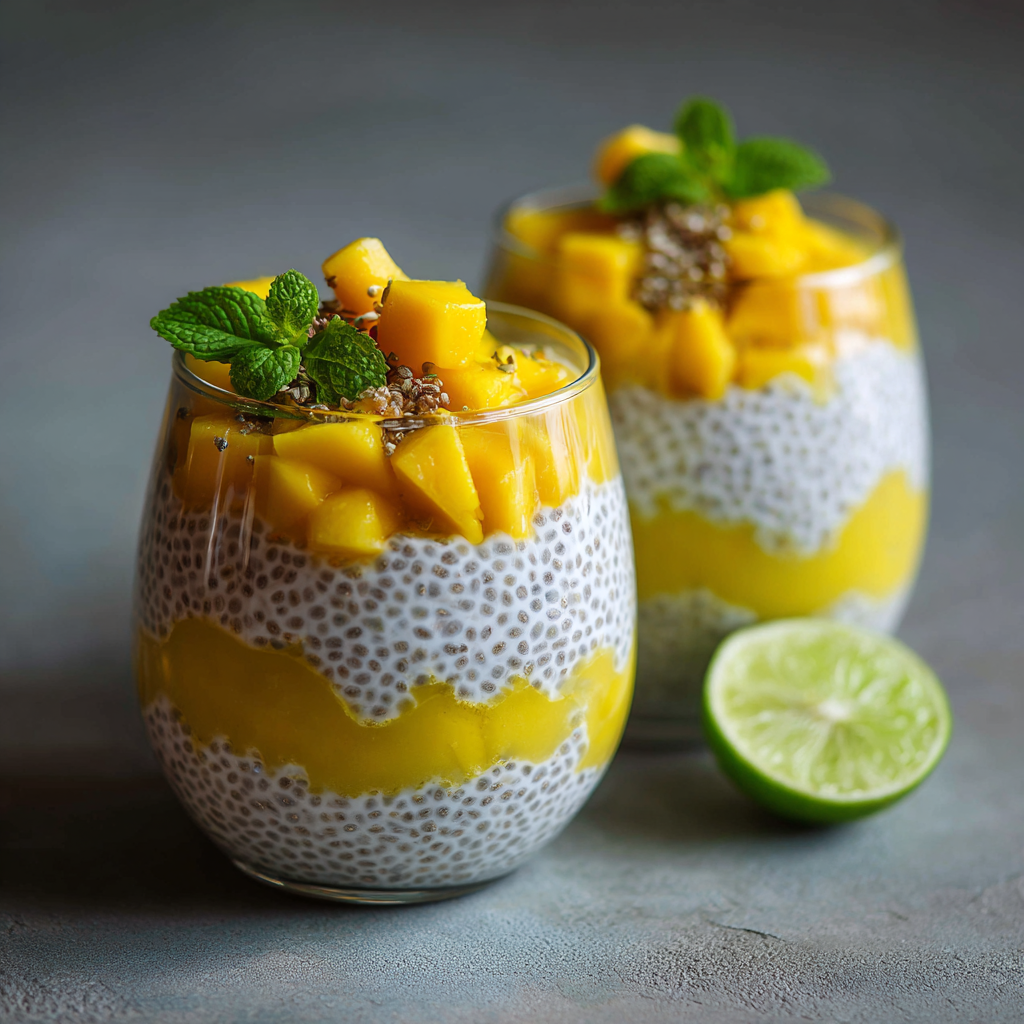 Mango Coconut Chia Pudding Recipe - Recipe Image