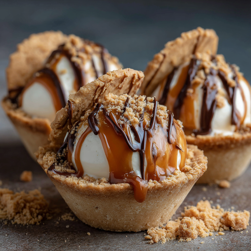 Caramel Biscuit Cups Recipe 3 Caramel Biscuit Cups Recipe - Recipe Image
