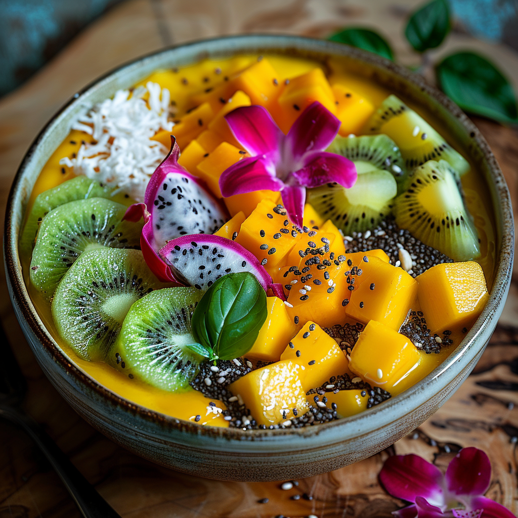 Mango Dragon Fruit Smoothie Bowl Recipe 2 Mango Dragon Fruit Smoothie Bowl Recipe - Recipe Image