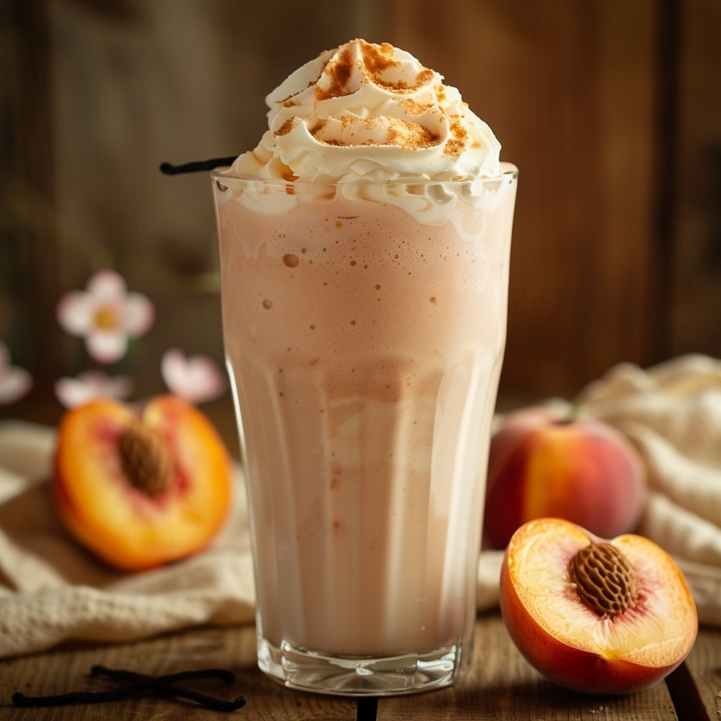 Peach Vanilla Milk Smoothie Recipe - Recipe Image