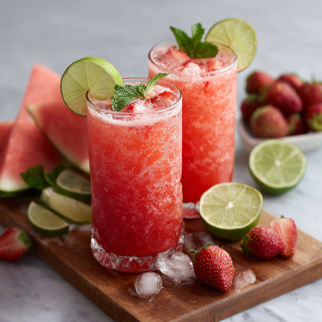 Watermelon Strawberry Cooler Recipe - Recipe Image