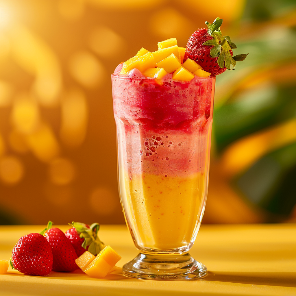 Strawberry Mango Sunrise Smoothie Recipe - Recipe Image