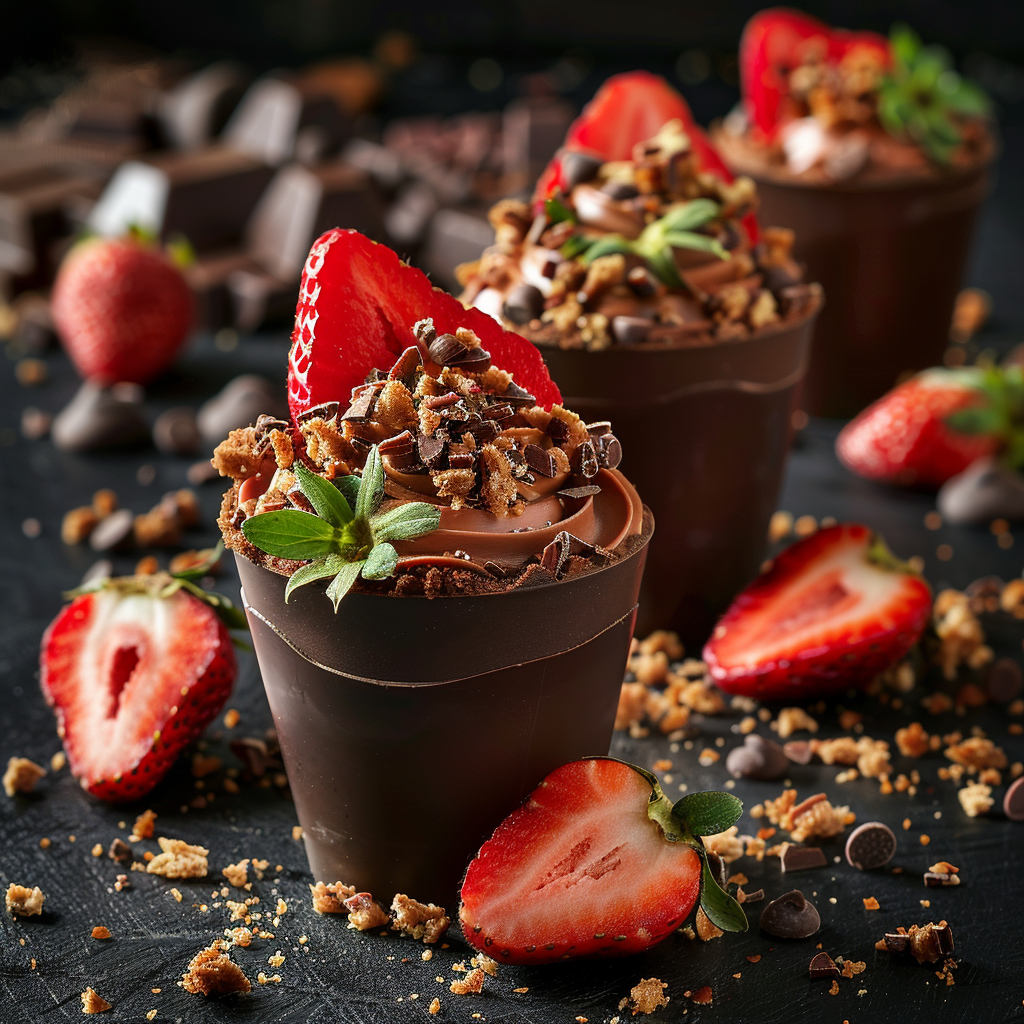 Chocolate Strawberry Crunch Cups Recipe - Recipe Image