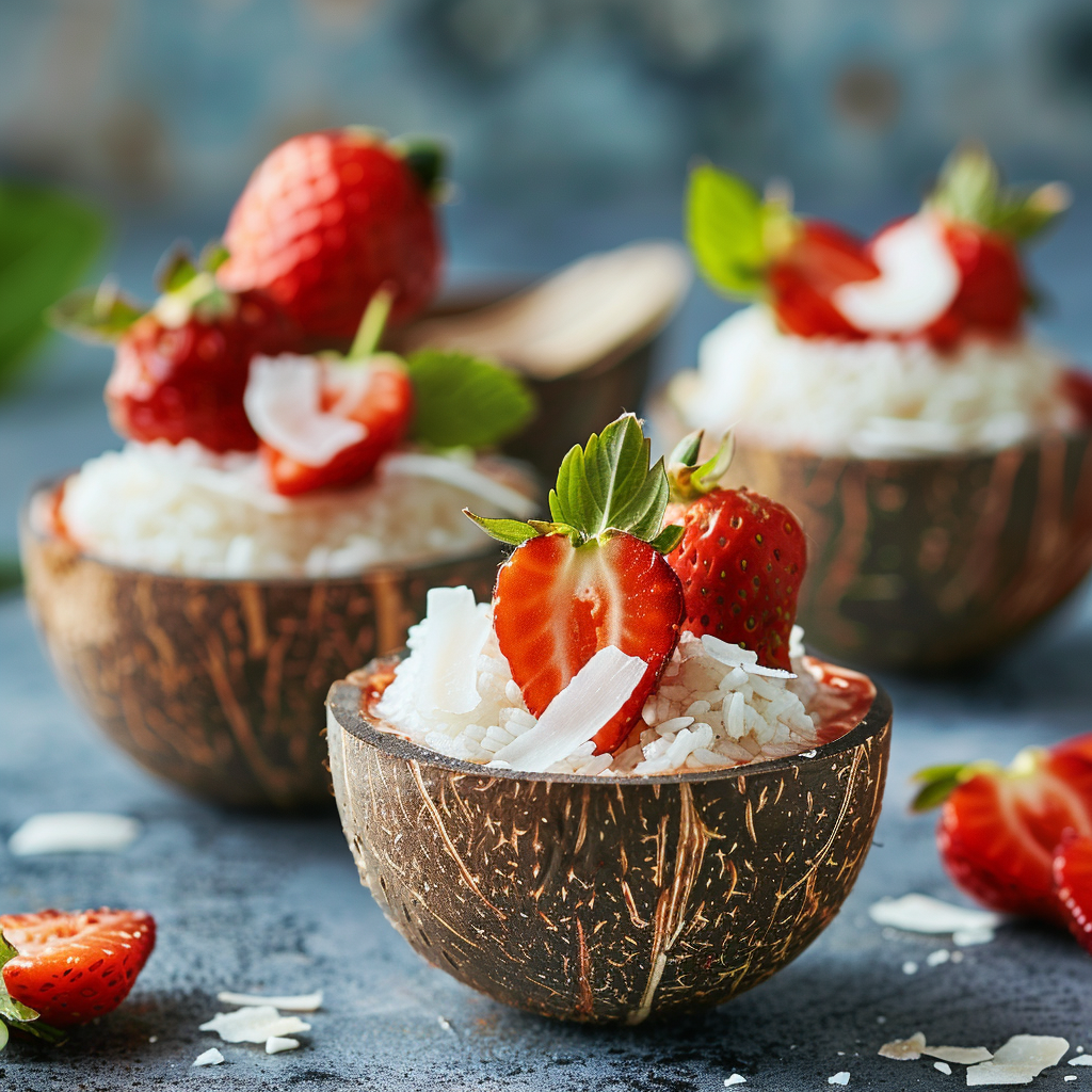 Strawberry Coconut Rice Cups Recipe 2 Strawberry Coconut Rice Cups Recipe - Recipe Image