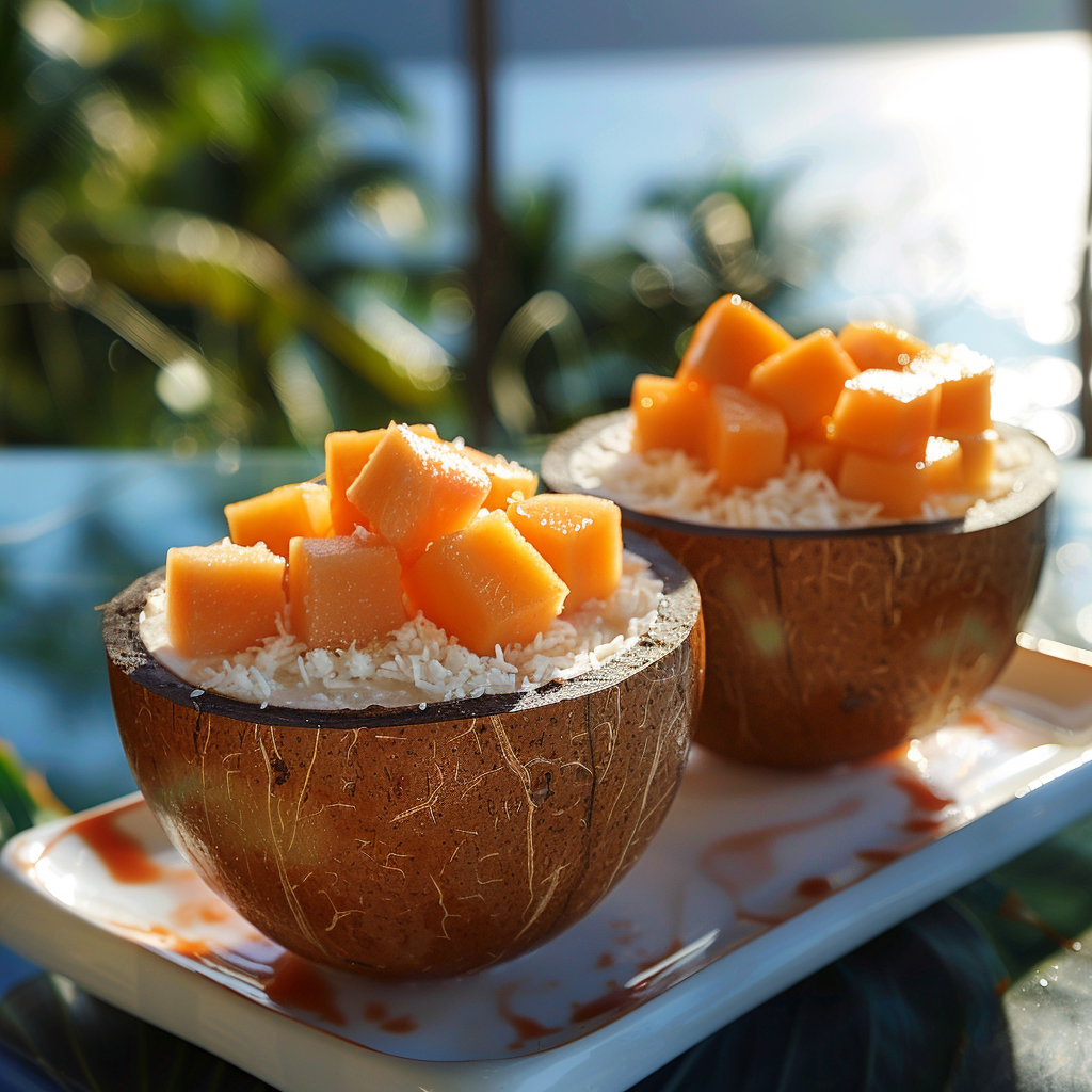 Tropical Papaya Coconut Cups Recipe - Recipe Image