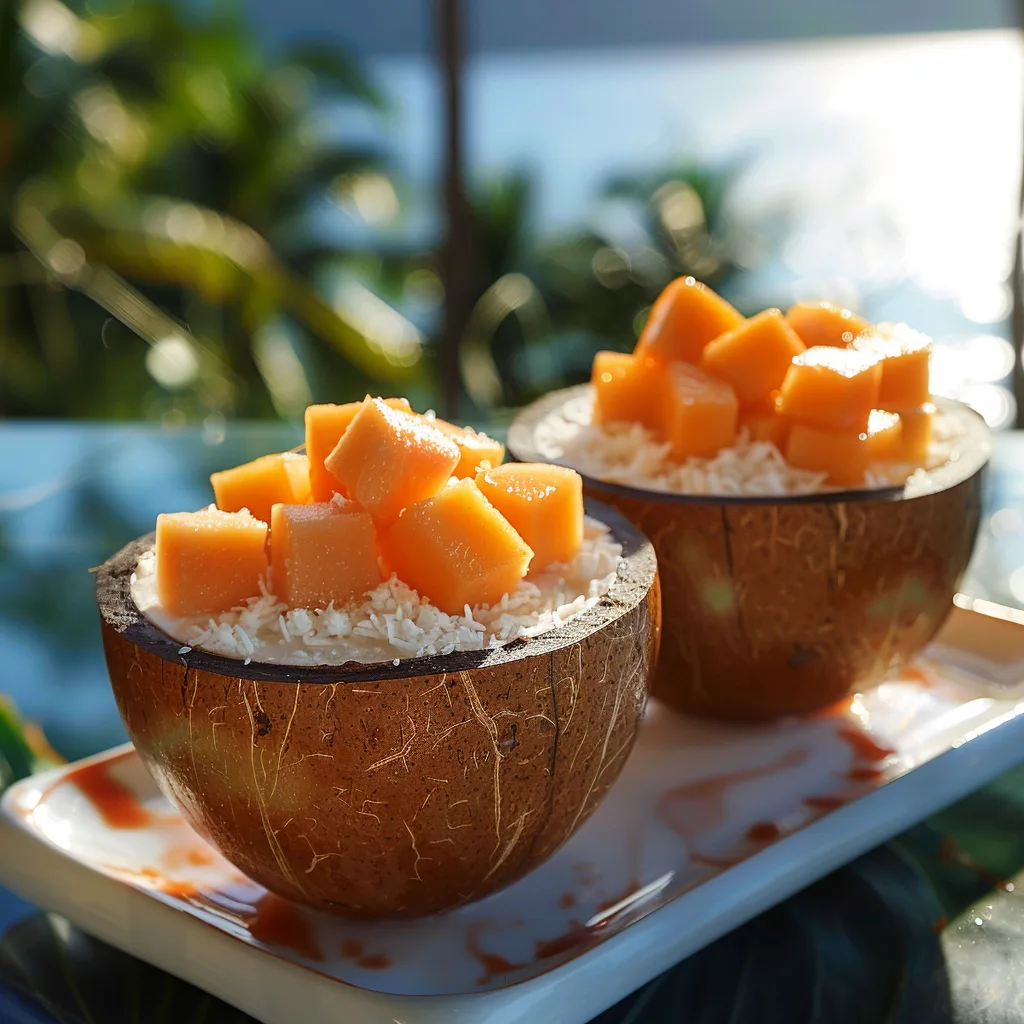 Tropical Papaya Coconut Cups Recipe - Recipe Image