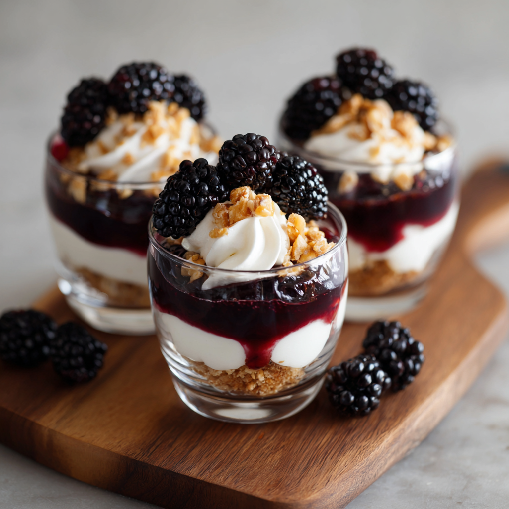 Blackberry Vanilla Parfait Cups Recipe 2 Blackberry Vanilla Parfait Cups Recipe - Recipe Image