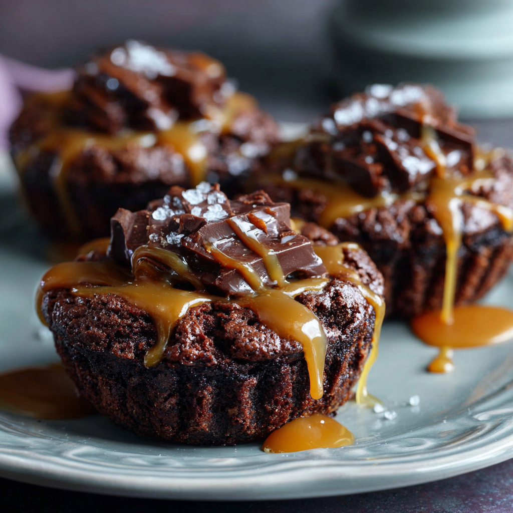 Salted Caramel Brownie Cups Recipe - Recipe Image