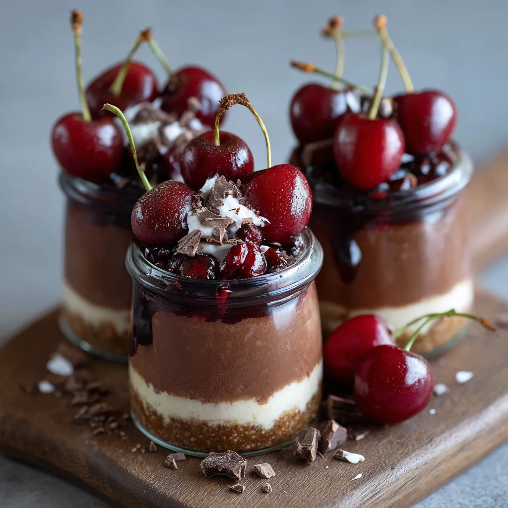 Cherry Chocolate Cheesecake Jars Recipe - Recipe Image