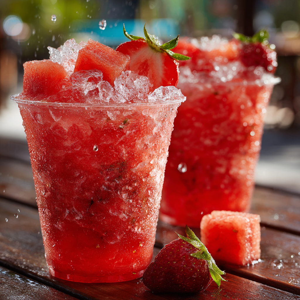 Watermelon Strawberry Slush Cups Recipe