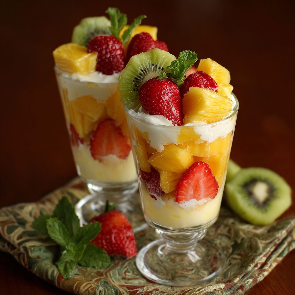 Tropical Vanilla Fruit Parfaits Recipe - Recipe Image