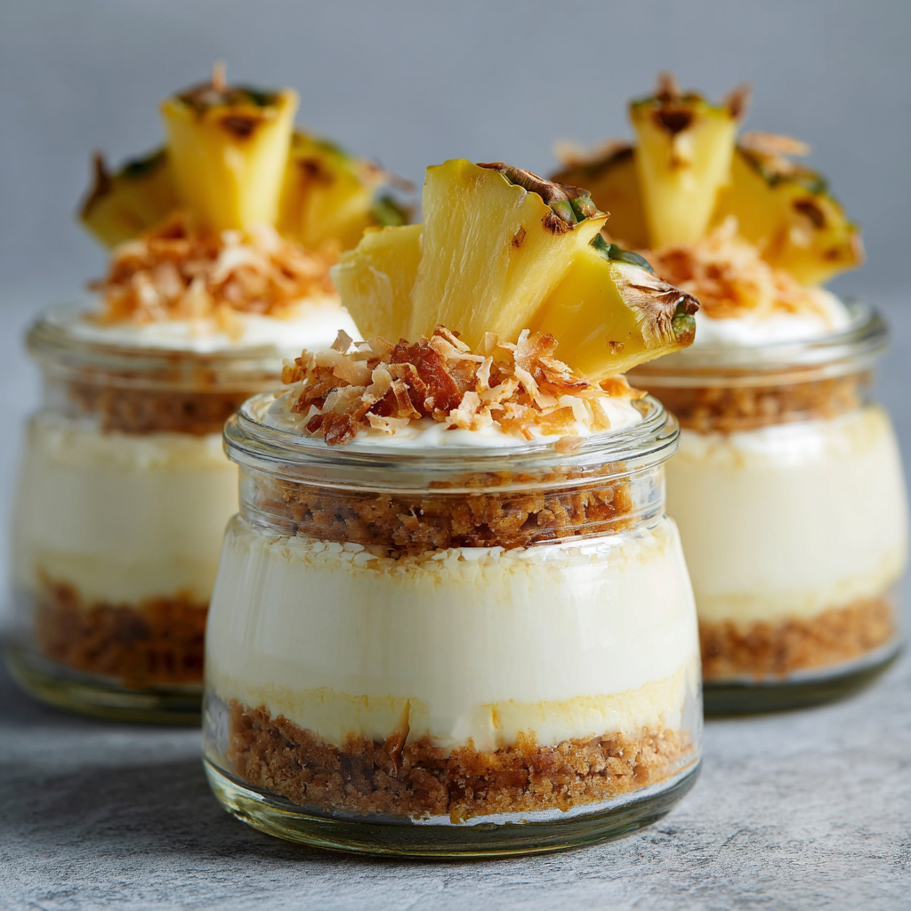 Pineapple Coconut Cheesecake Jars Recipe - Recipe Image