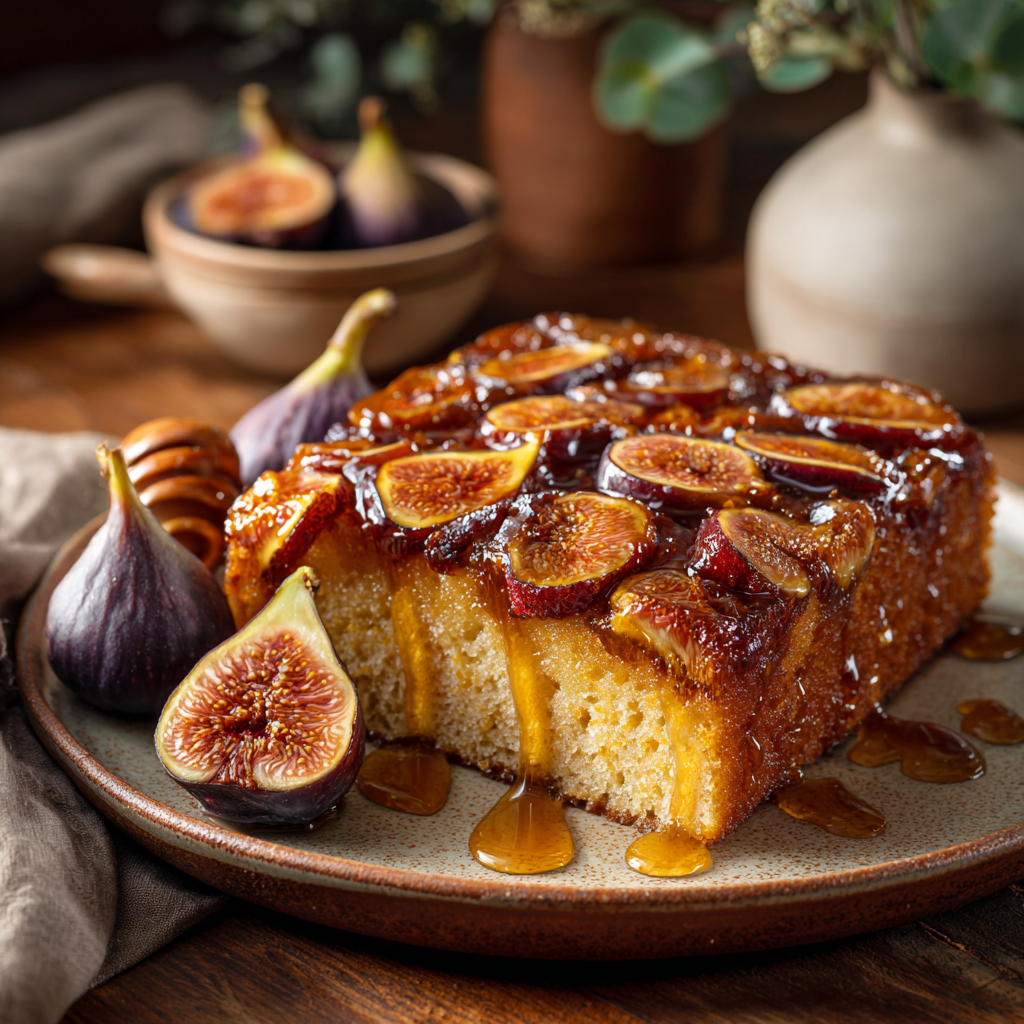 Honey Fig Upside-Down Cake Recipe - Recipe Image
