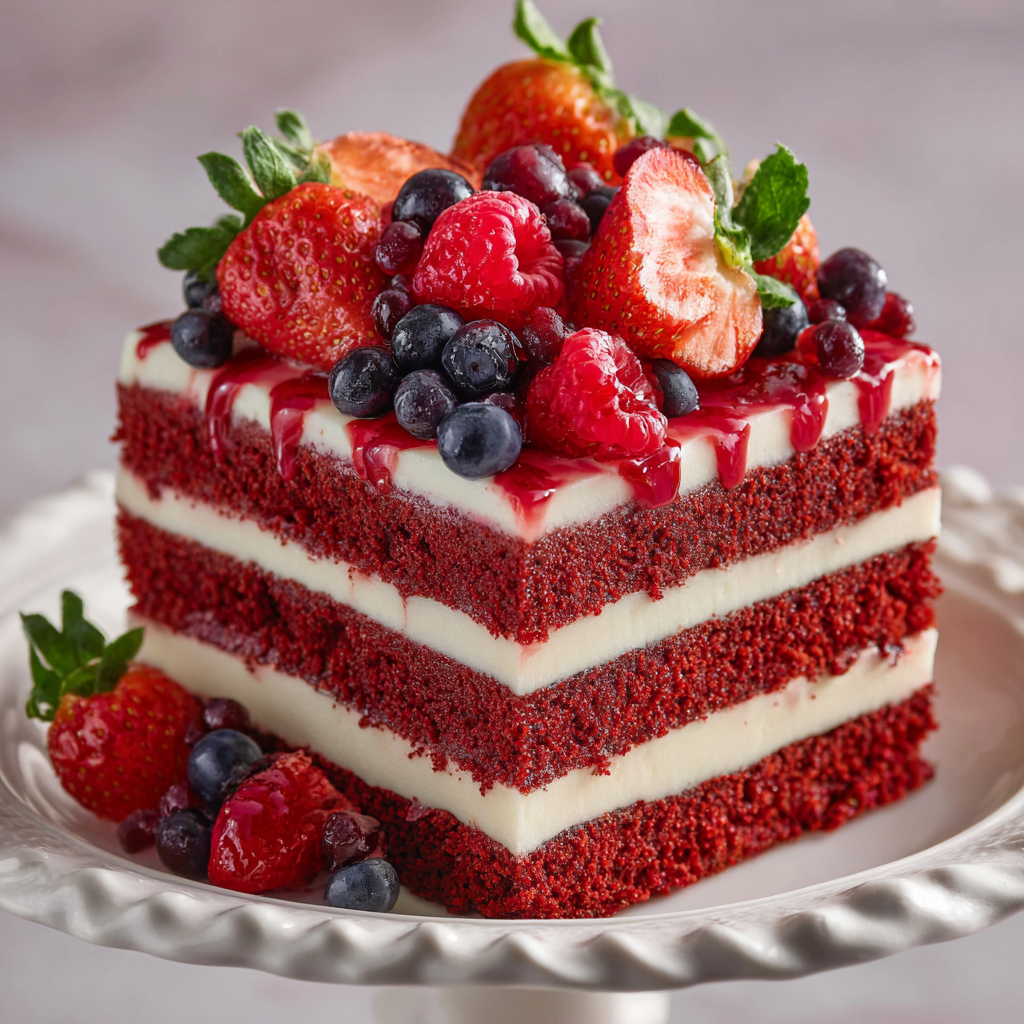 Red Velvet Berry Cake Recipe - Recipe Image
