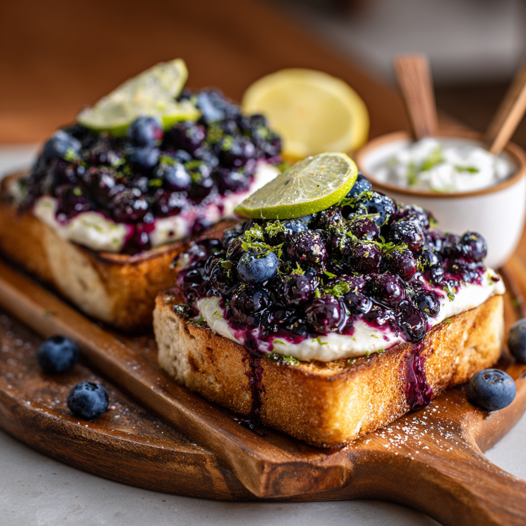 Blueberry Cheesecake Toast Recipe - Recipe Image