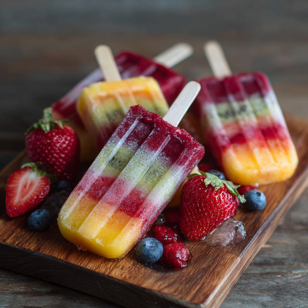 Fruit Popsicles Recipe 2 Fruit Popsicles Recipe - Recipe Image