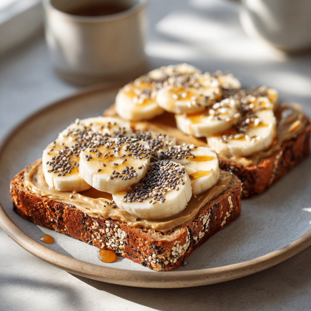 Peanut Butter Banana Toast Recipe - Recipe Image