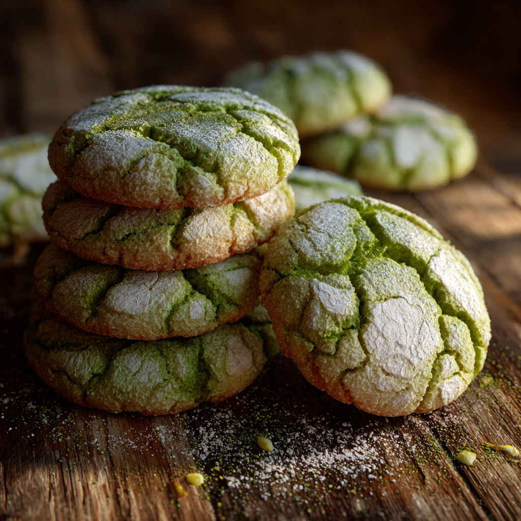 Pandan Coconut Crinkle Cookies Recipe