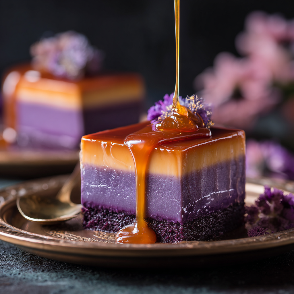 Ube Leche Flan Cheesecake Recipe - Recipe Image