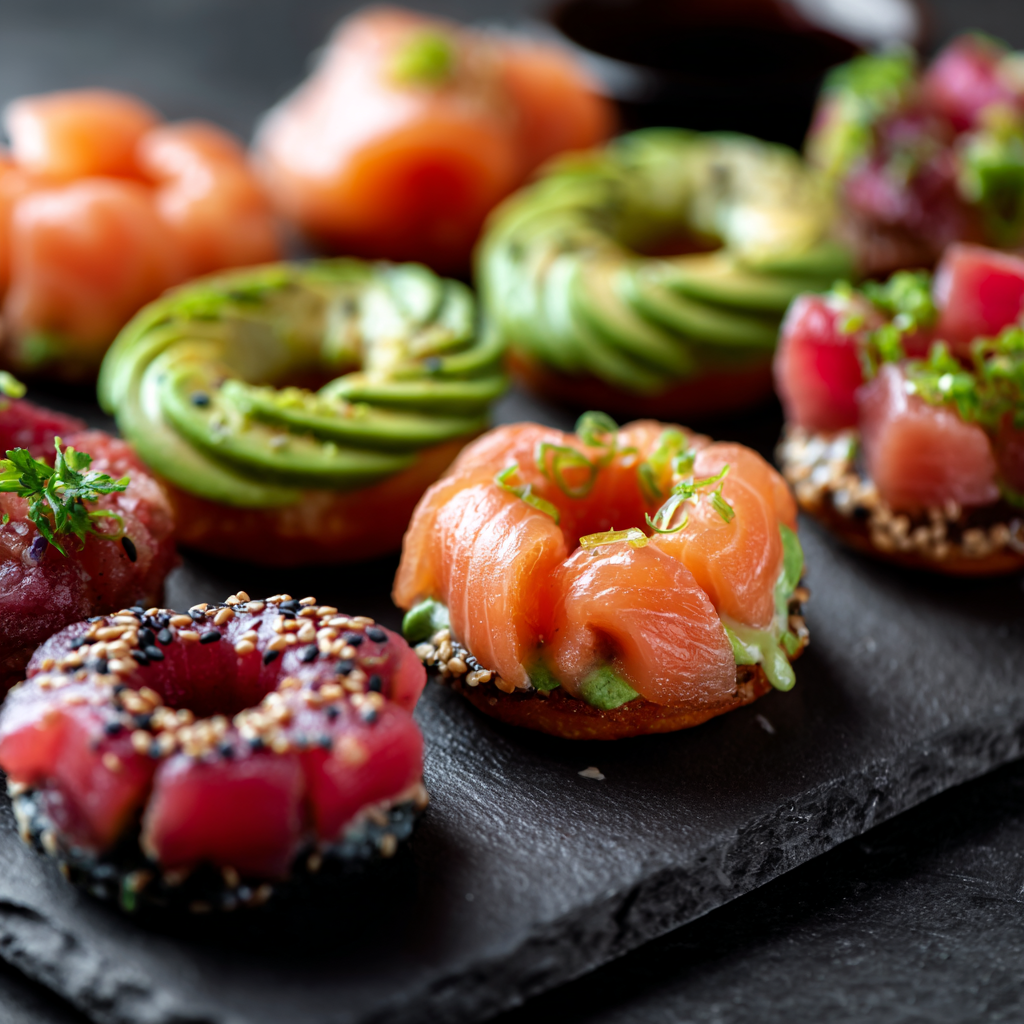 Mini Sushi Donuts Recipe 3 Mini Sushi Donuts Recipe - Recipe Image