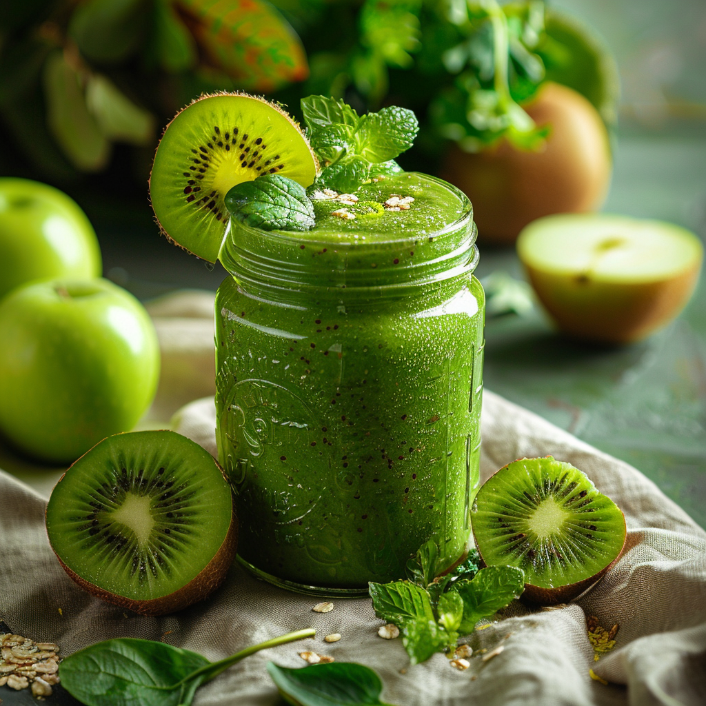 Kiwi Apple Green Smoothie Recipe 2 Kiwi Apple Green Smoothie Recipe - Recipe Image