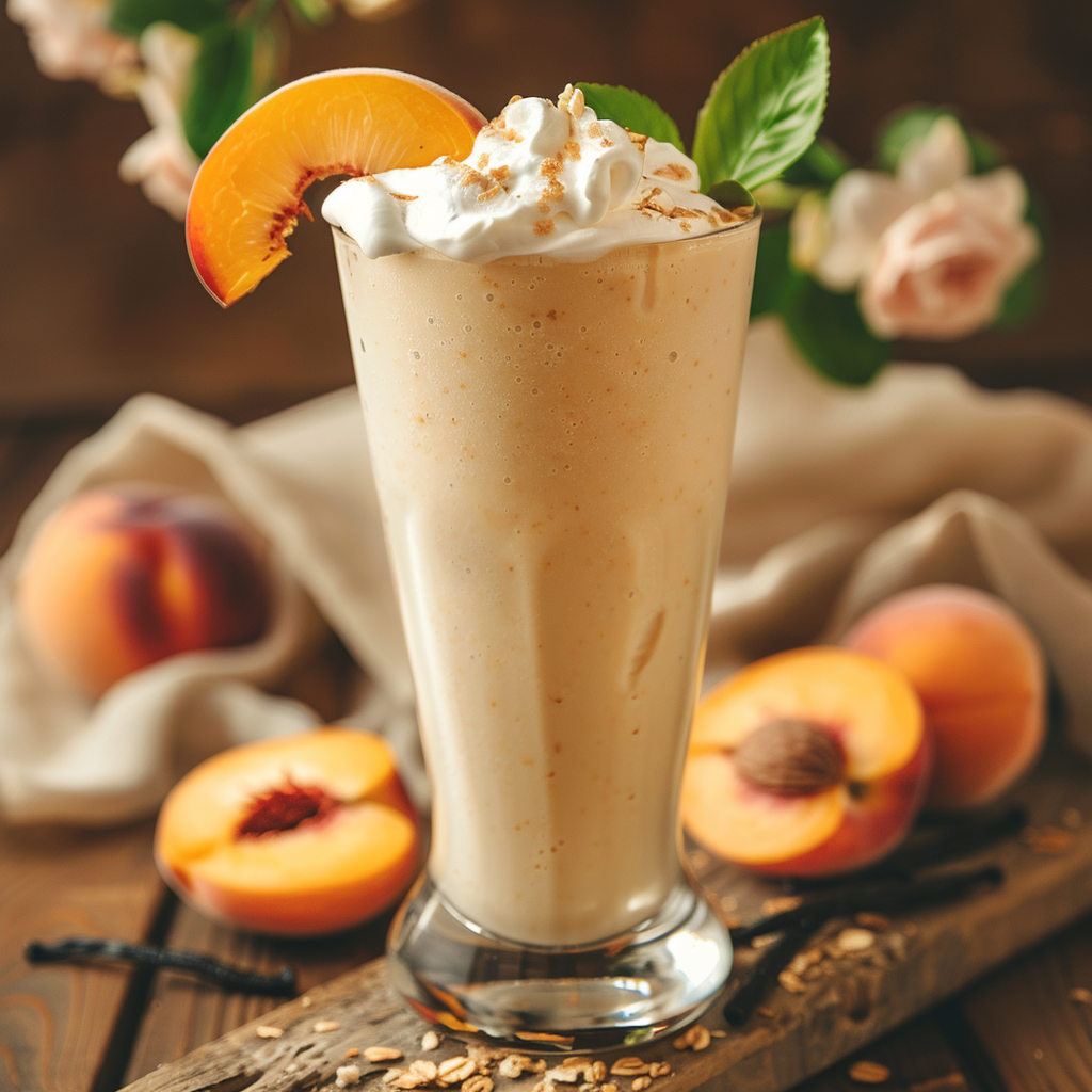 Peach Vanilla Milk Smoothie Recipe - Recipe Image
