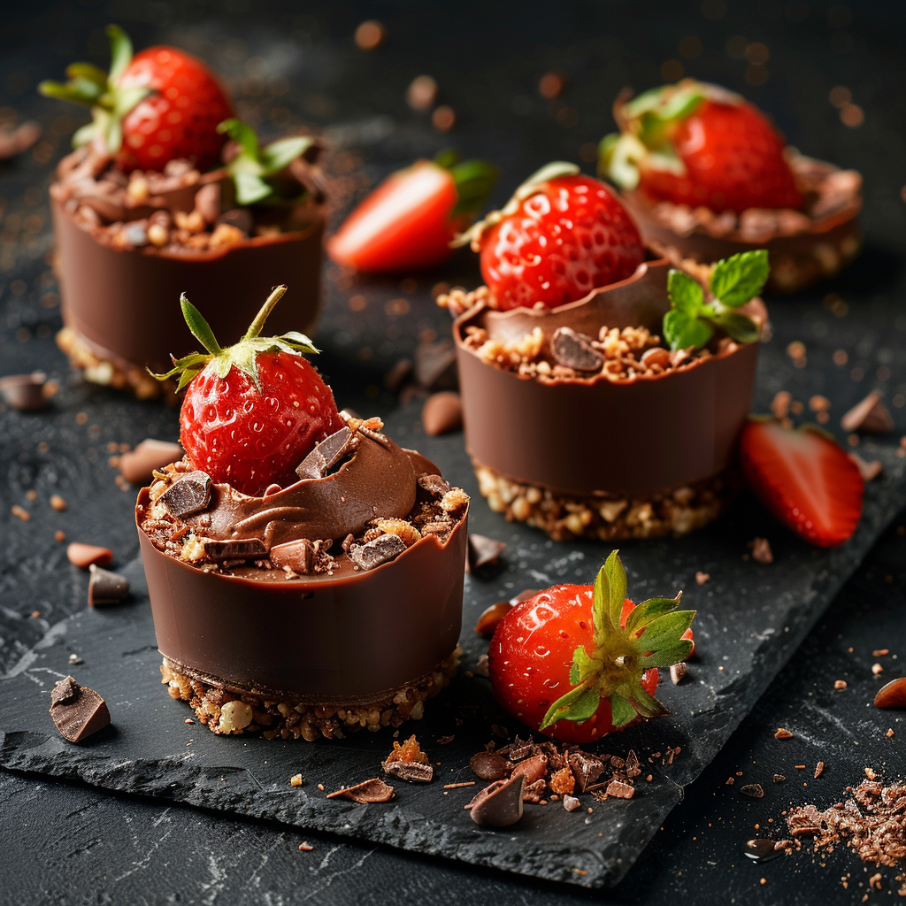 Chocolate Strawberry Crunch Cups Recipe - Recipe Image