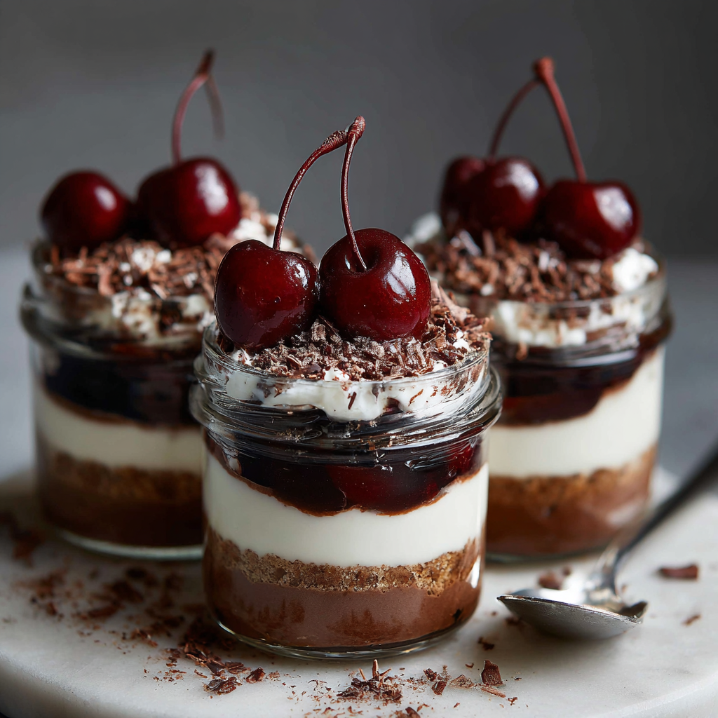Cherry Chocolate Cheesecake Jars Recipe - Recipe Image