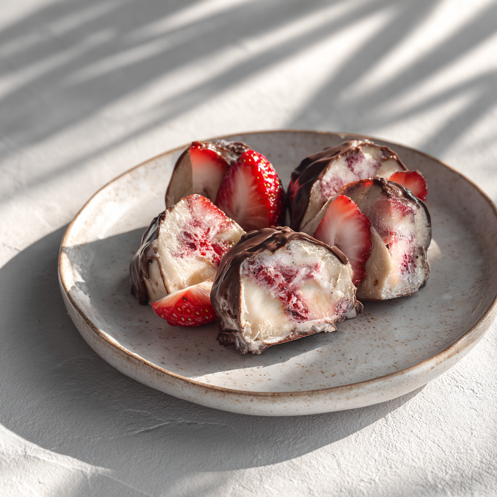 Strawberry Banana Ice Cream Bites Recipe 2 Strawberry Banana Ice Cream Bites Recipe - Recipe Image