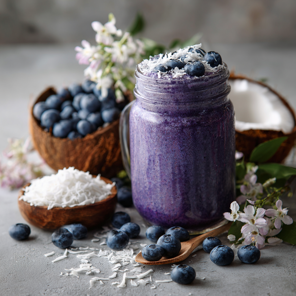 Blueberry Coconut Smoothie Recipe - Recipe Image