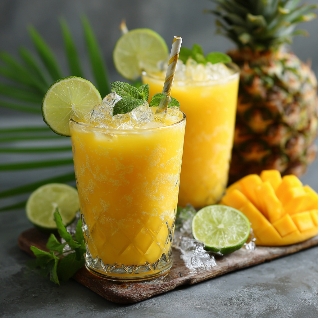 Mango Pineapple Cooler Recipe 3 Mango Pineapple Cooler Recipe - Recipe Image