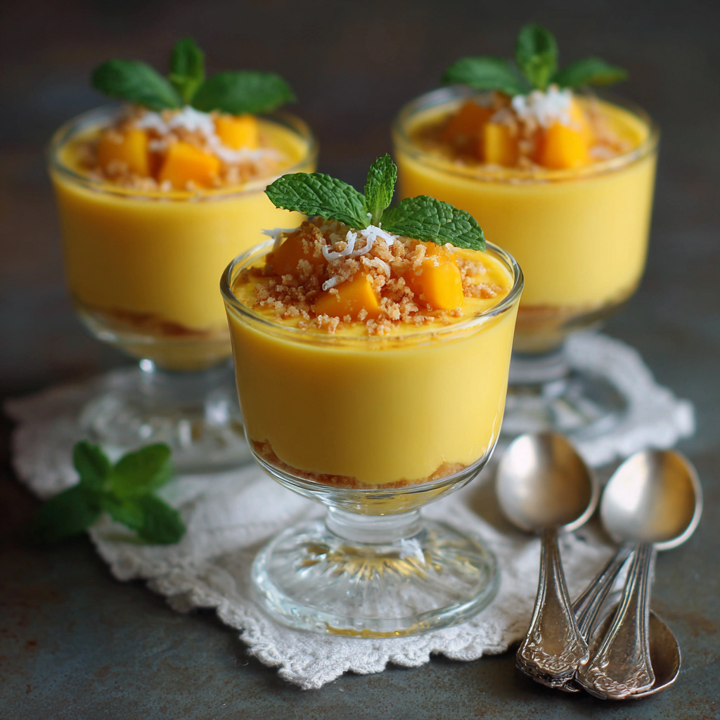 Mango Vanilla Custard Cups Recipe - Recipe Image