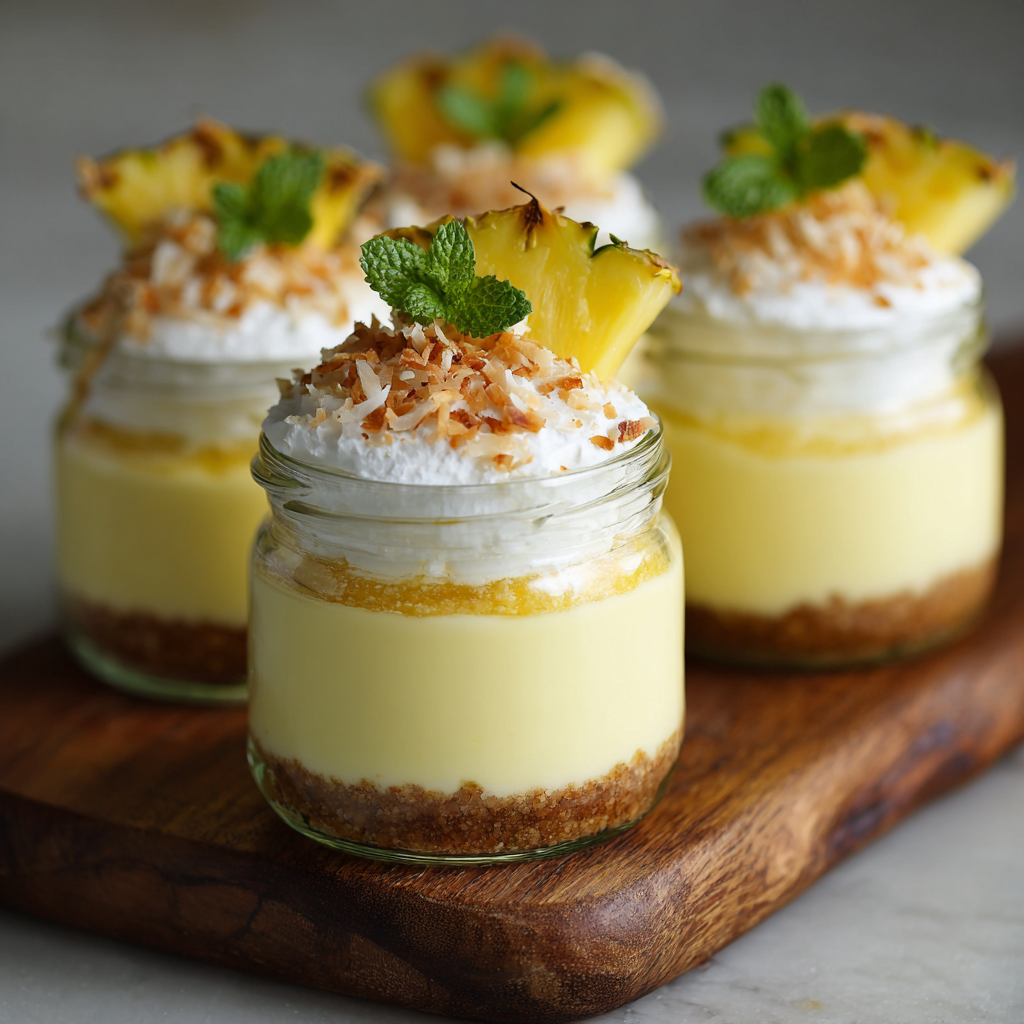 Pineapple Coconut Cheesecake Jars Recipe - Recipe Image