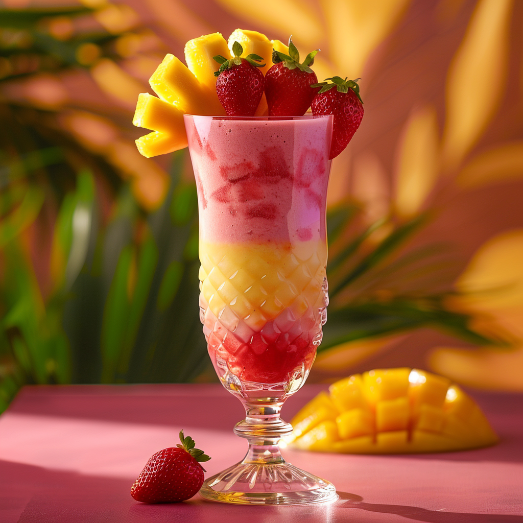 Strawberry Mango Sunrise Smoothie Recipe - Recipe Image