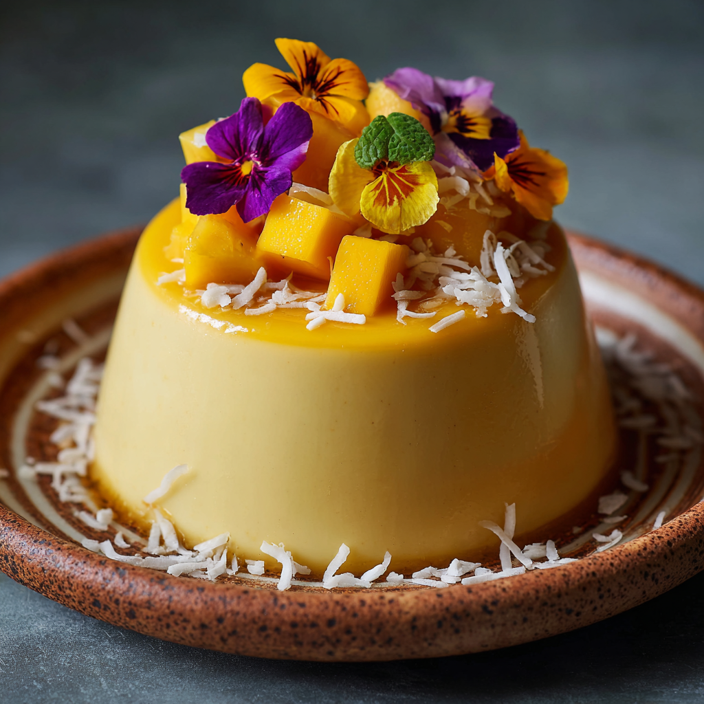 Mango Coconut Pudding Recipe - Recipe Image